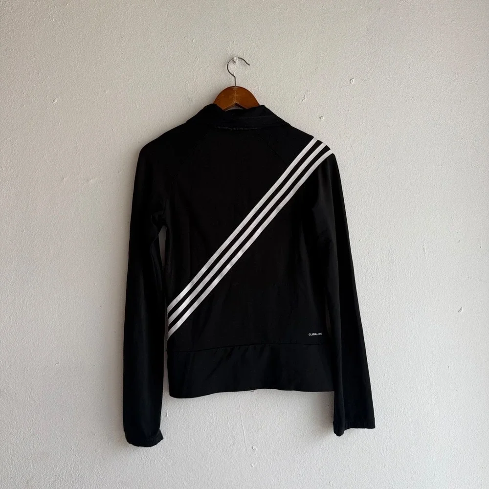Adidas Climalite‎ Track Jacket Womens Size XS Black Full Zip Athletic Activewear